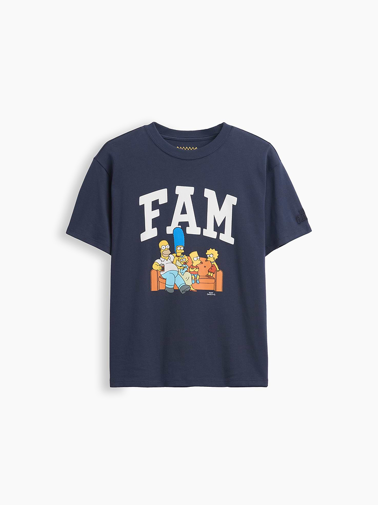 Image 6 of 7, Kids The Simpsons FAM Logo T-Shirt