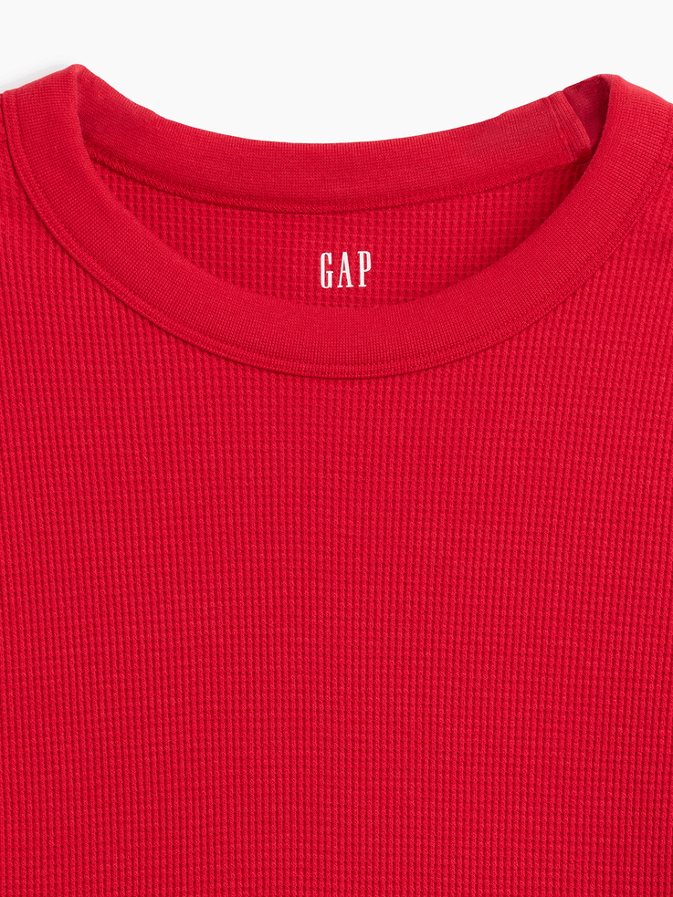 Image 4 of 5, Waffle-Knit Crewneck T-Shirt