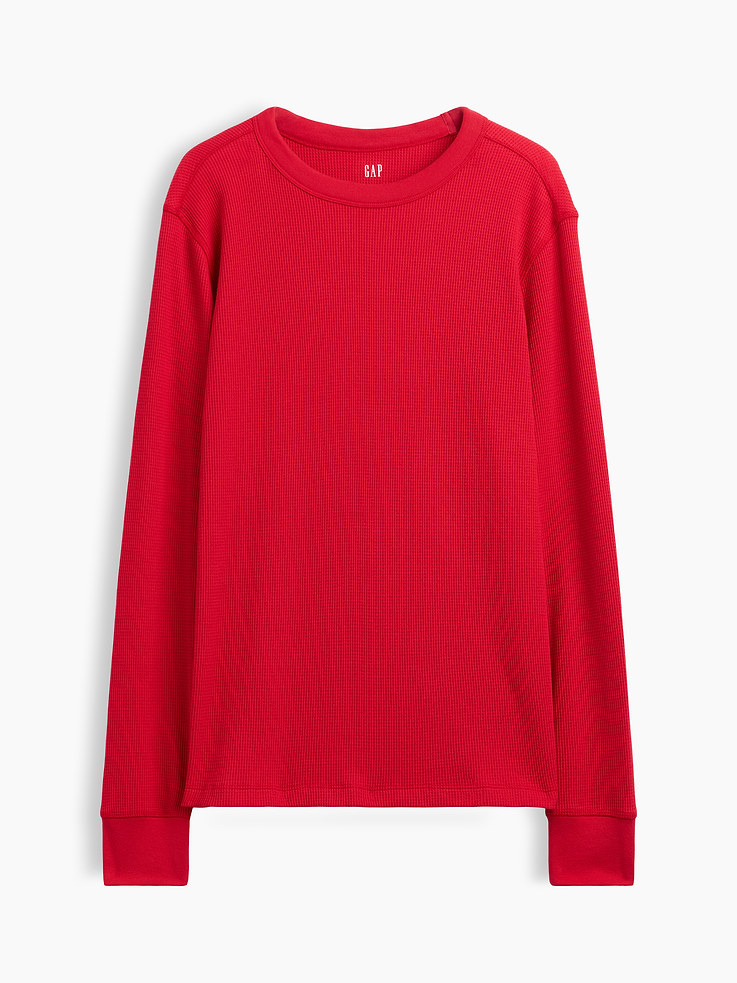 Image 5 of 5, Waffle-Knit Crewneck T-Shirt