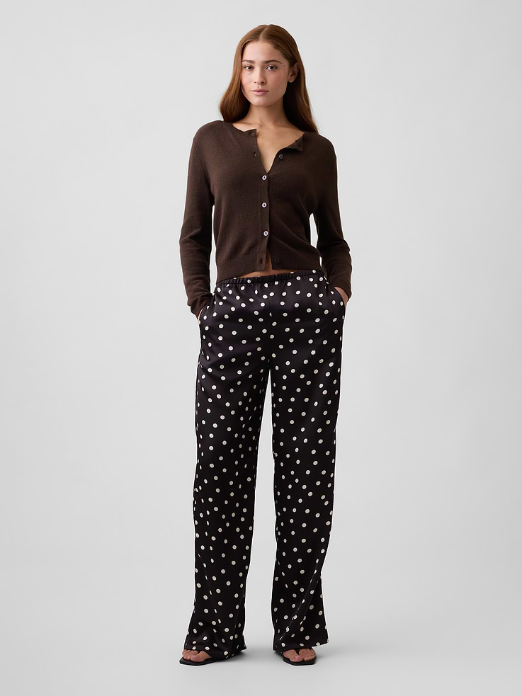 Image 1 of 7, Smooth satin weave., Elasticized waist., On-seam pockets., Allover print., Product #1184638