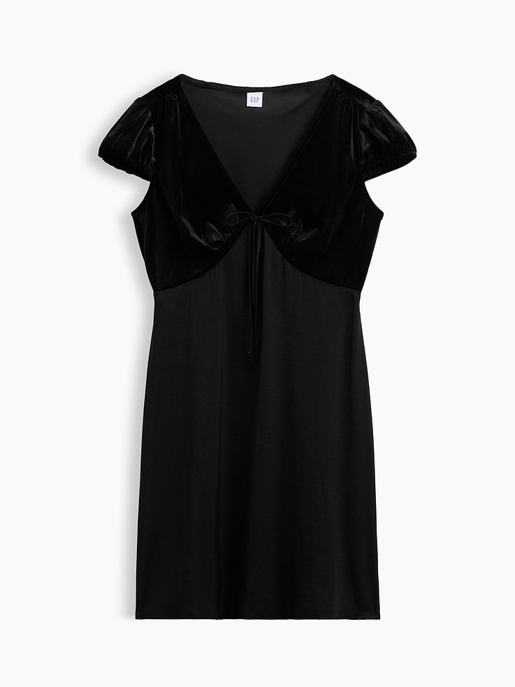 Image 4 of 4, Cap Sleeve V-Neck Mini Dress