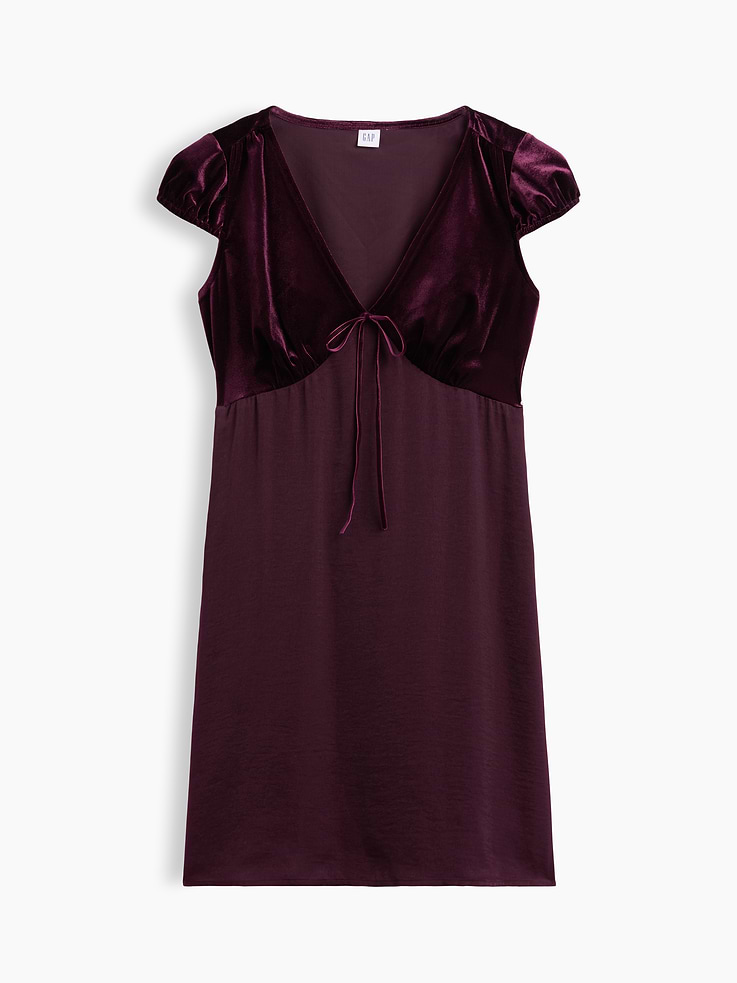 Image 6 of 6, Cap Sleeve V-Neck Mini Dress