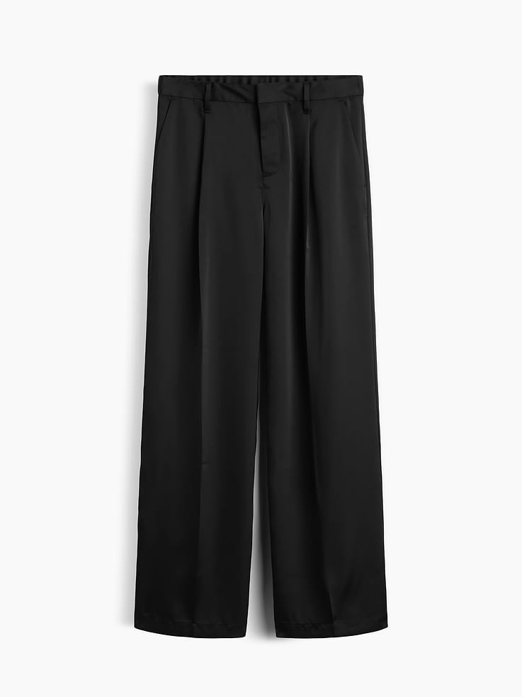 Image 7 of 7, Wide-Leg Satin Trousers