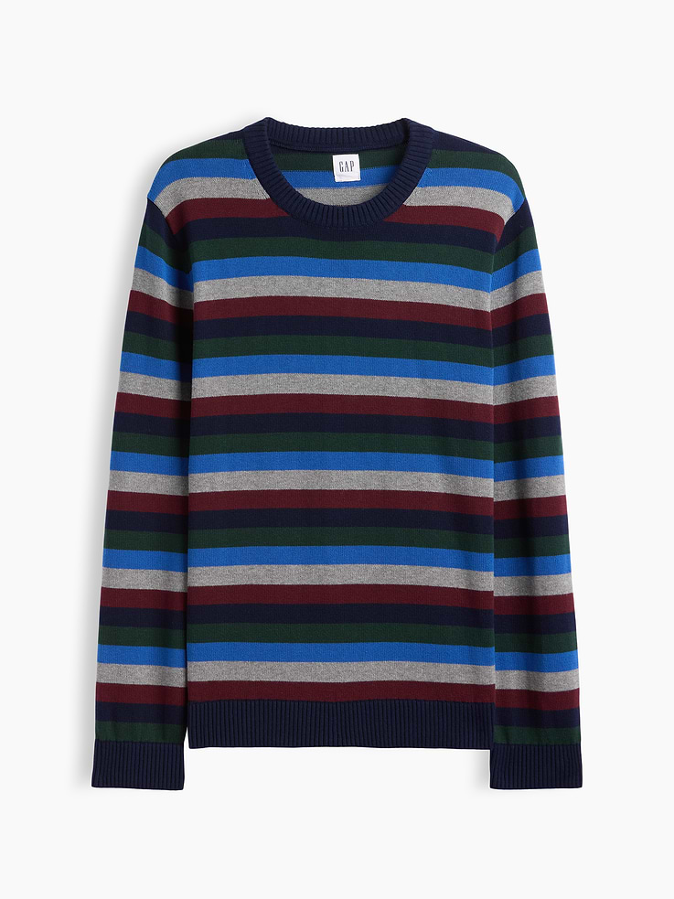 Image 5 of 5, CashSoft Stripe Crewneck Sweater