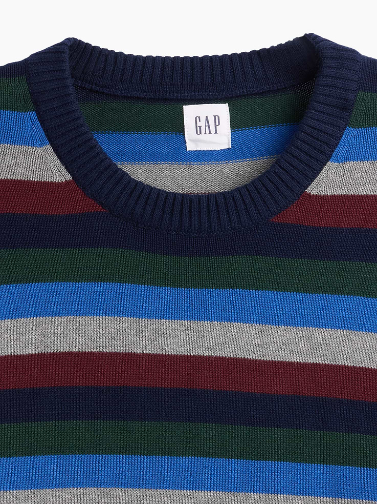 Image 4 of 5, CashSoft Stripe Crewneck Sweater