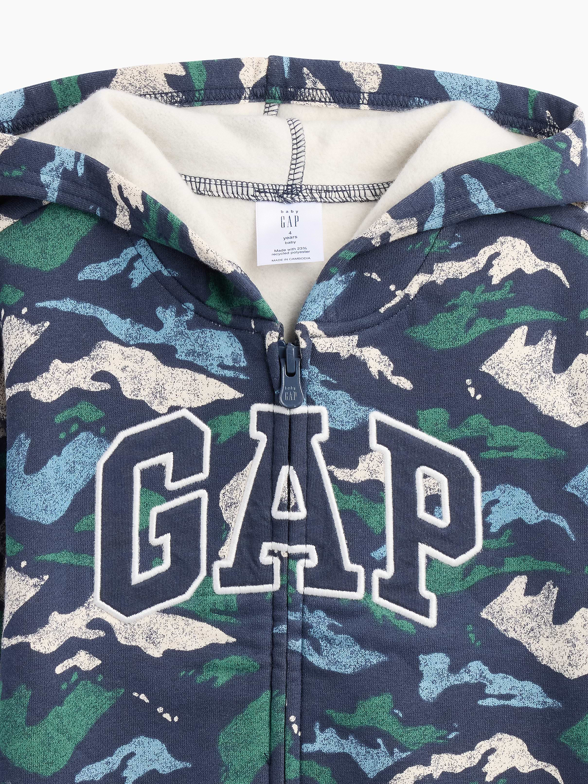 Image 2 of 3, babyGap Relaxed Logo Zip Hoodie