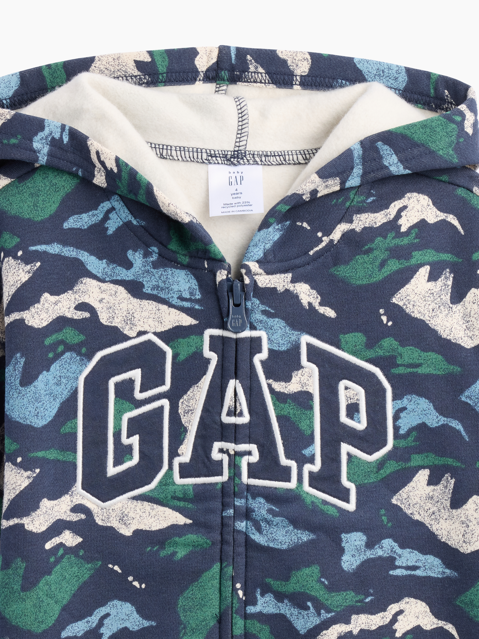 Image 2 of 3, babyGap Relaxed Logo Zip Hoodie