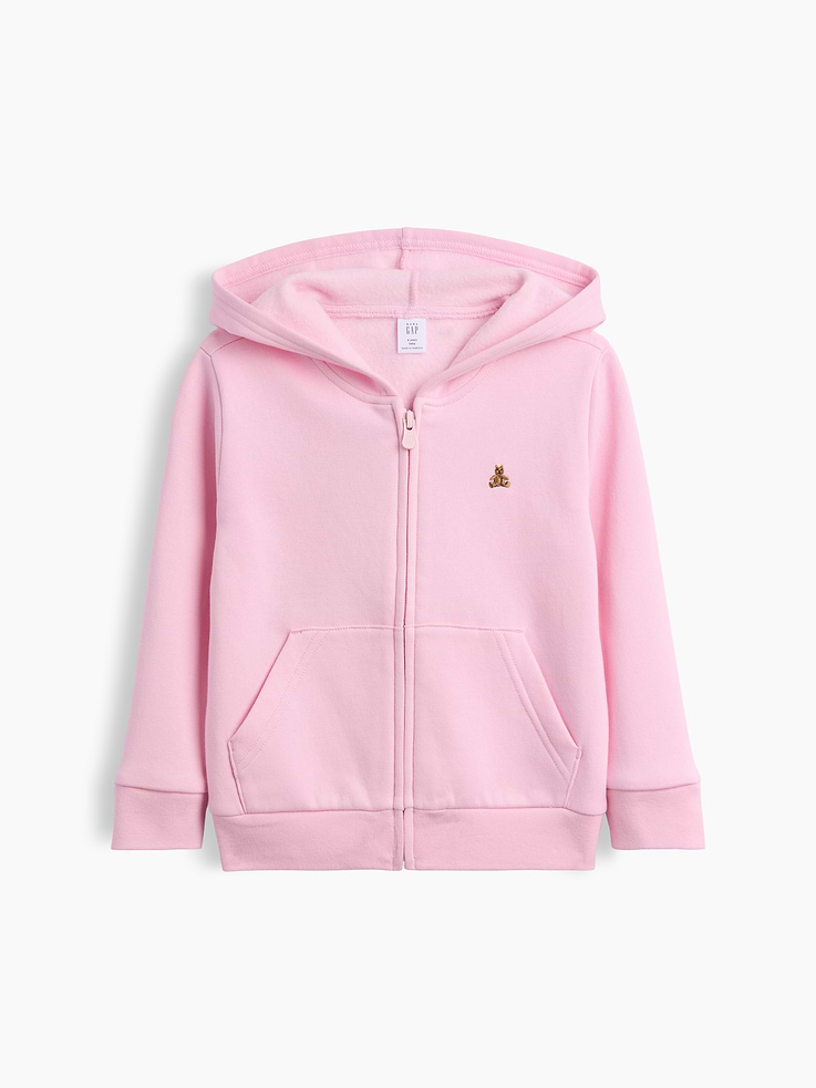 Image 1 of 3, Soft, comfy fleece., Long sleeves with banded cuffs., Hood, zip front., Embroidered Brannan Bear at chest., Kanga pockets., Banded hem., Product #1184782