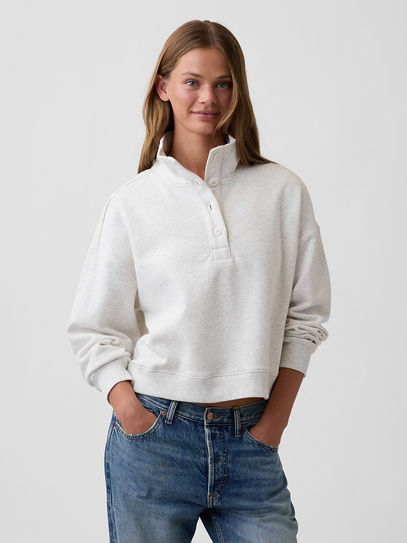 Relaxed Henley Sweatshirt