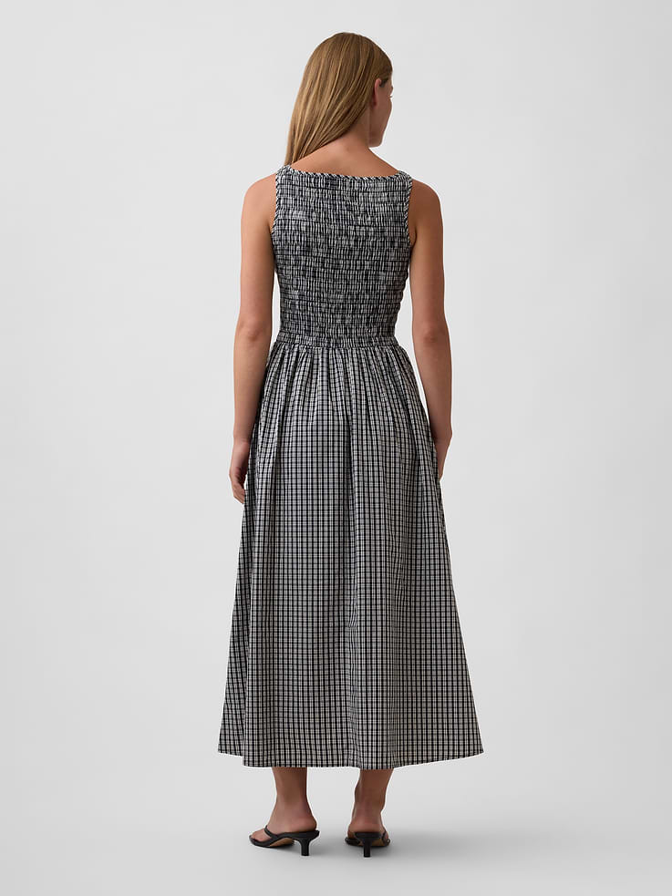 Image 2 of 6, Smocked Boatneck Midi Dress
