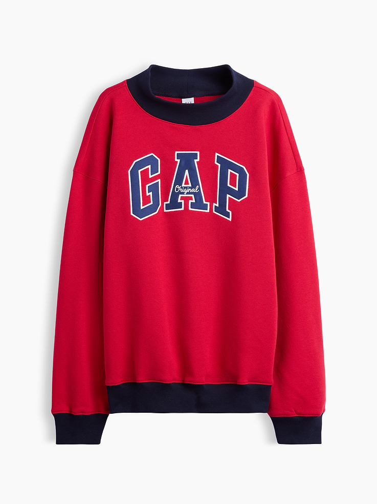 Image 2 of 2, Oversized Gap Logo Mockneck Sweatshirt