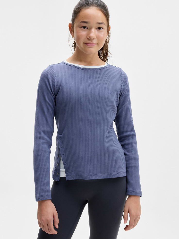 Image 1 of 5, FOR: School, practice, and play, FEEL: Cotton blend is lightweight, soft and breathable, FAVE: Side snaps for easy layering, Product #1178790