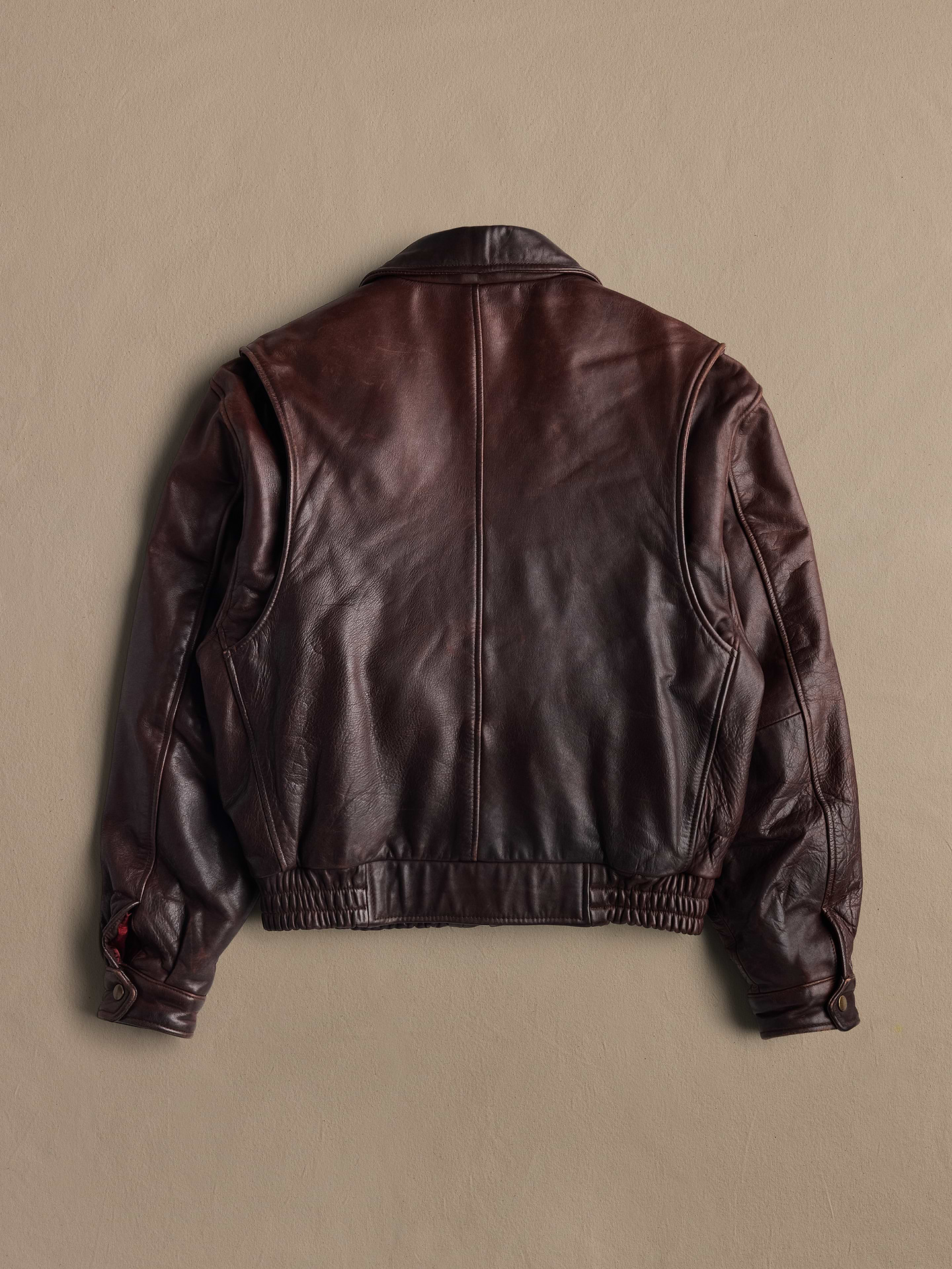 Image 2 of 2, Archive Leather Jacket With Zip-And-Button Closure Men's Size 38
