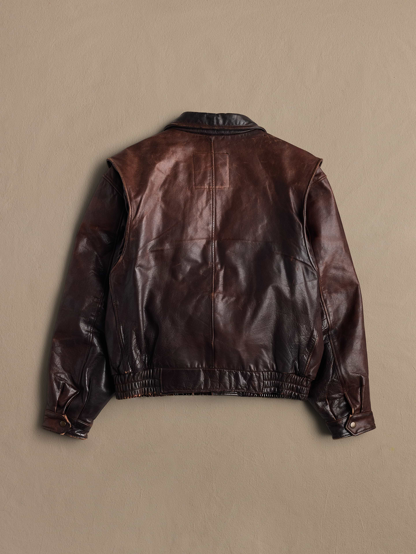 Image 2 of 2, Archive Leather Jacket With Zip-And-Button Closure Men's Size 46
