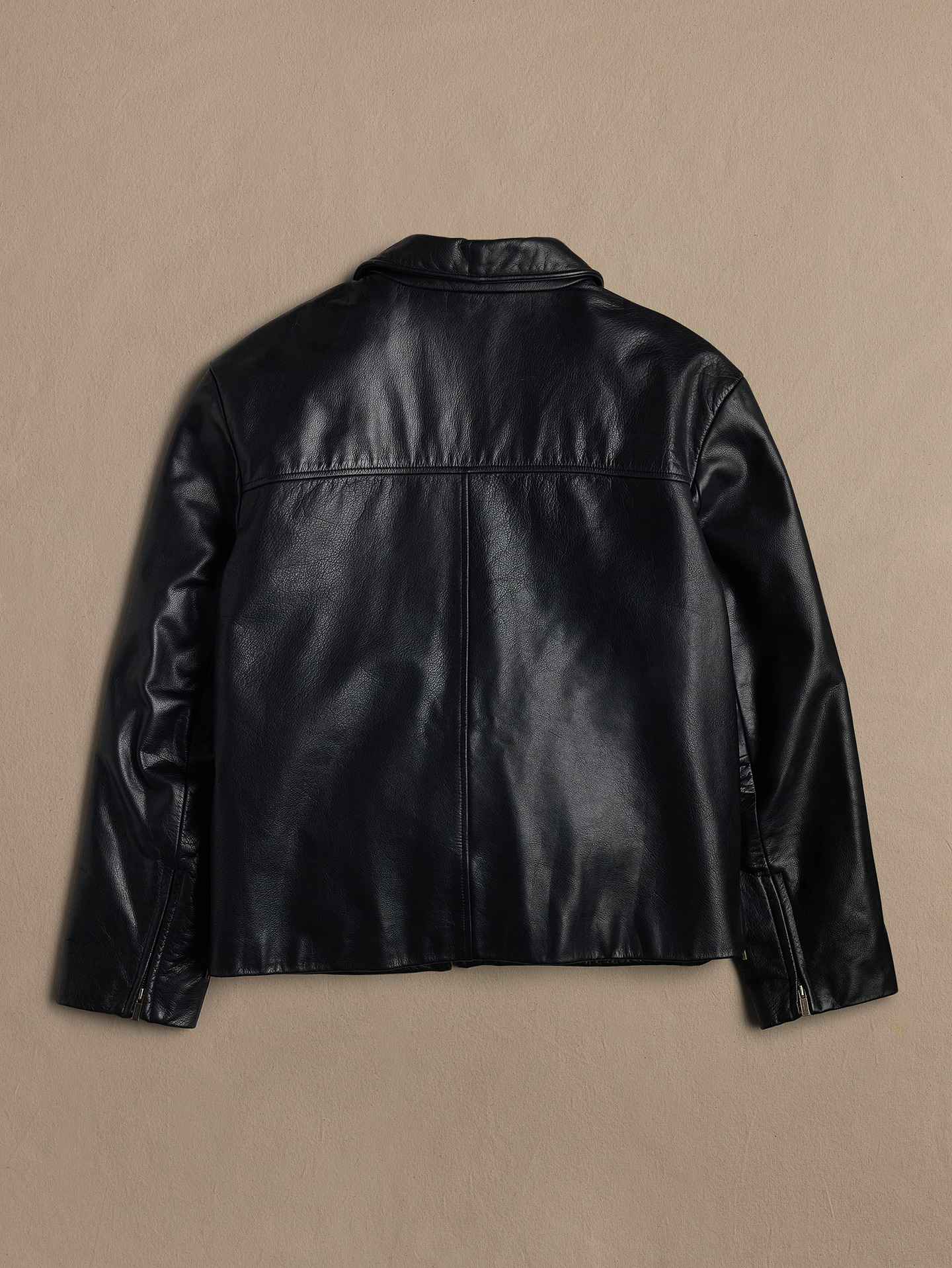 Image 2 of 2, Archive Leather Jacket With Double Zip Closure Men's Size XL
