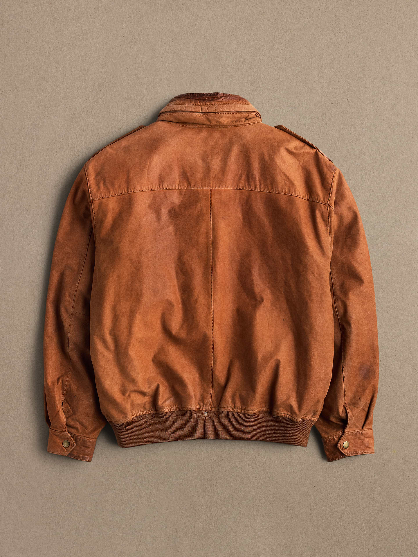 Image 2 of 2, Archive Leather Jacket With Drawstrings And Distressed Collar Men's Size M