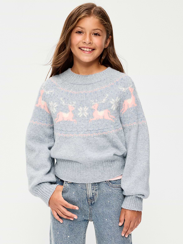 Chandail à manches longues SoSoft à motif jacquard pour fille