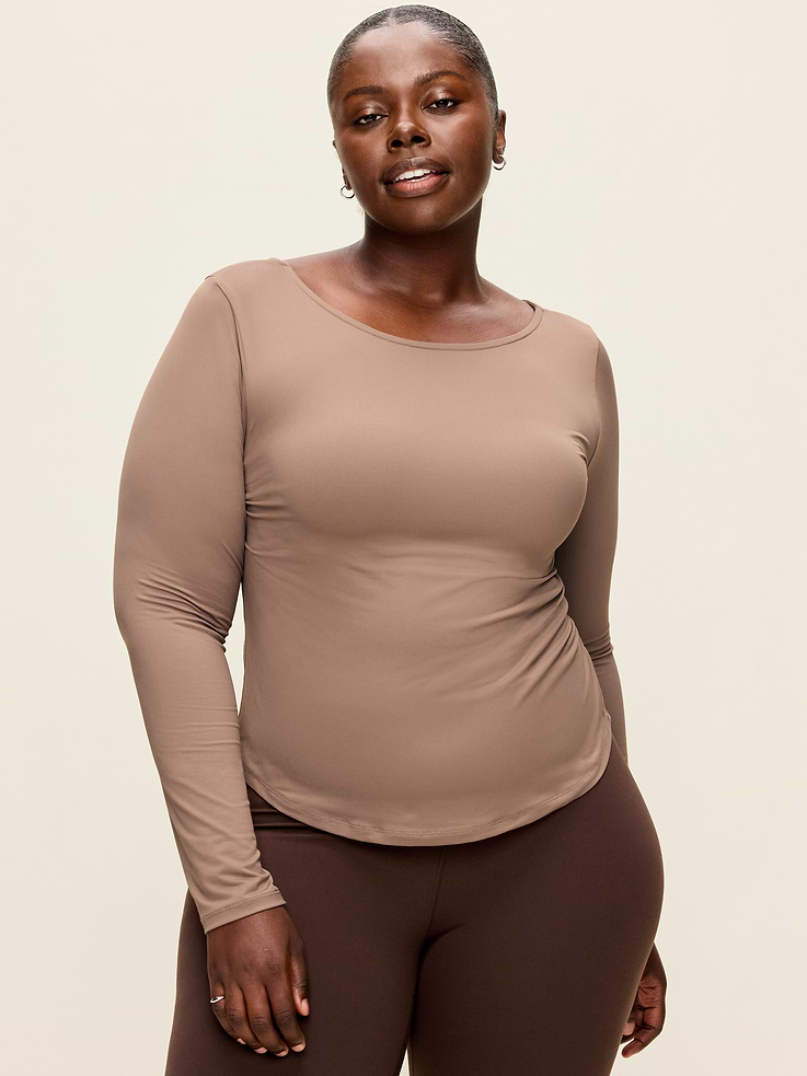 Image 7 of 8, StudioSmooth Long-Sleeve Scoop-Back Top