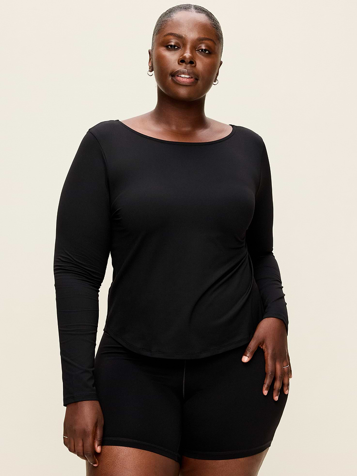 Image 4 of 5, StudioSmooth Long-Sleeve Scoop-Back Top