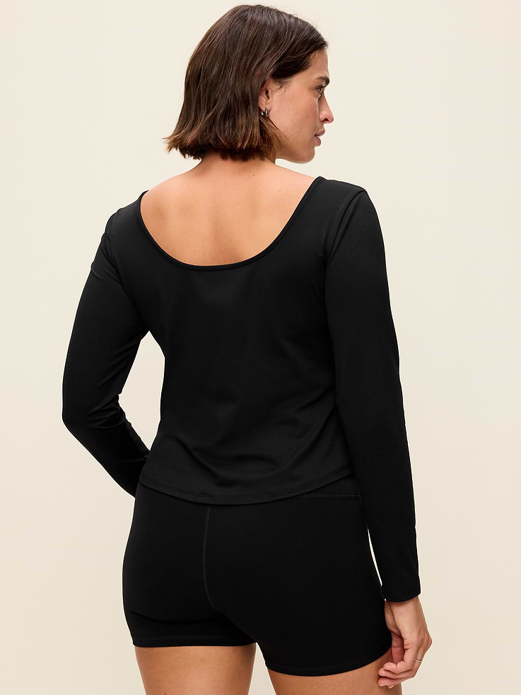 Image 3 of 5, StudioSmooth Long-Sleeve Scoop-Back Top