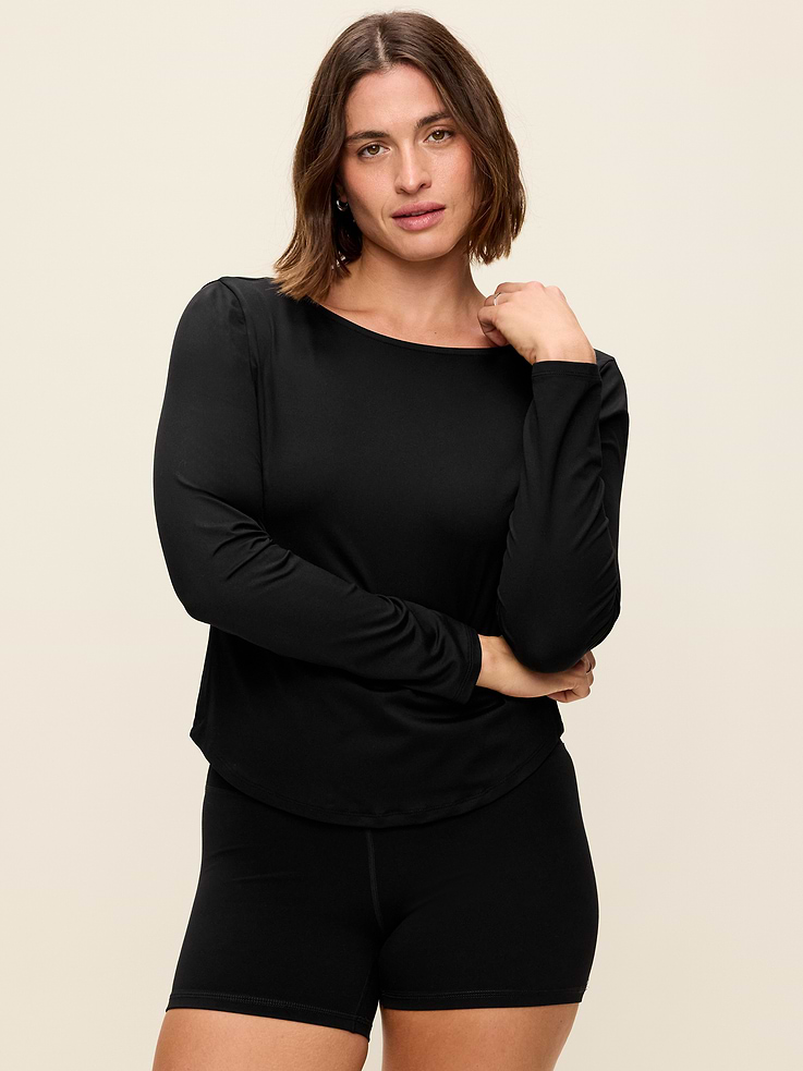 Image 2 of 5, StudioSmooth Long-Sleeve Scoop-Back Top