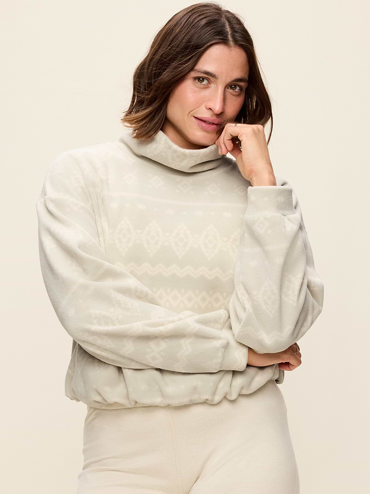 Image 2 of 4, Performance Fleece Bubble-Hem Popover