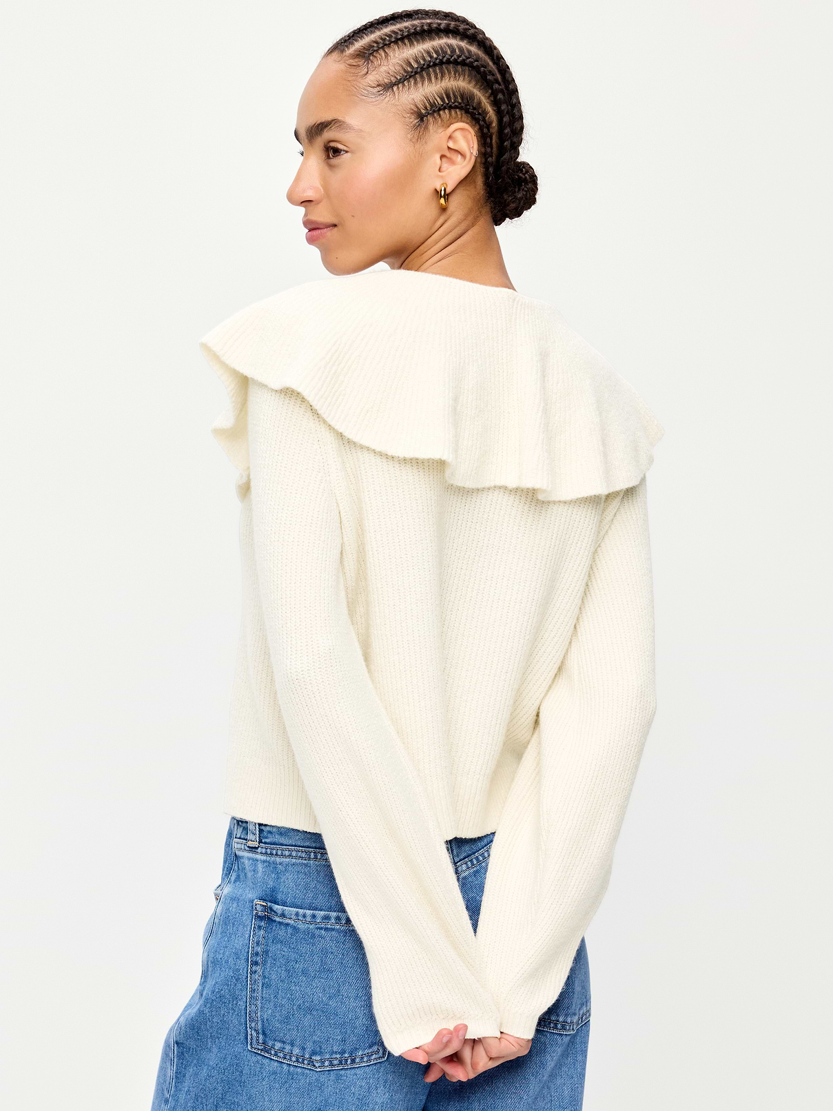 Image 2 of 3, SoSoft Cape-Collar Cardigan Sweater