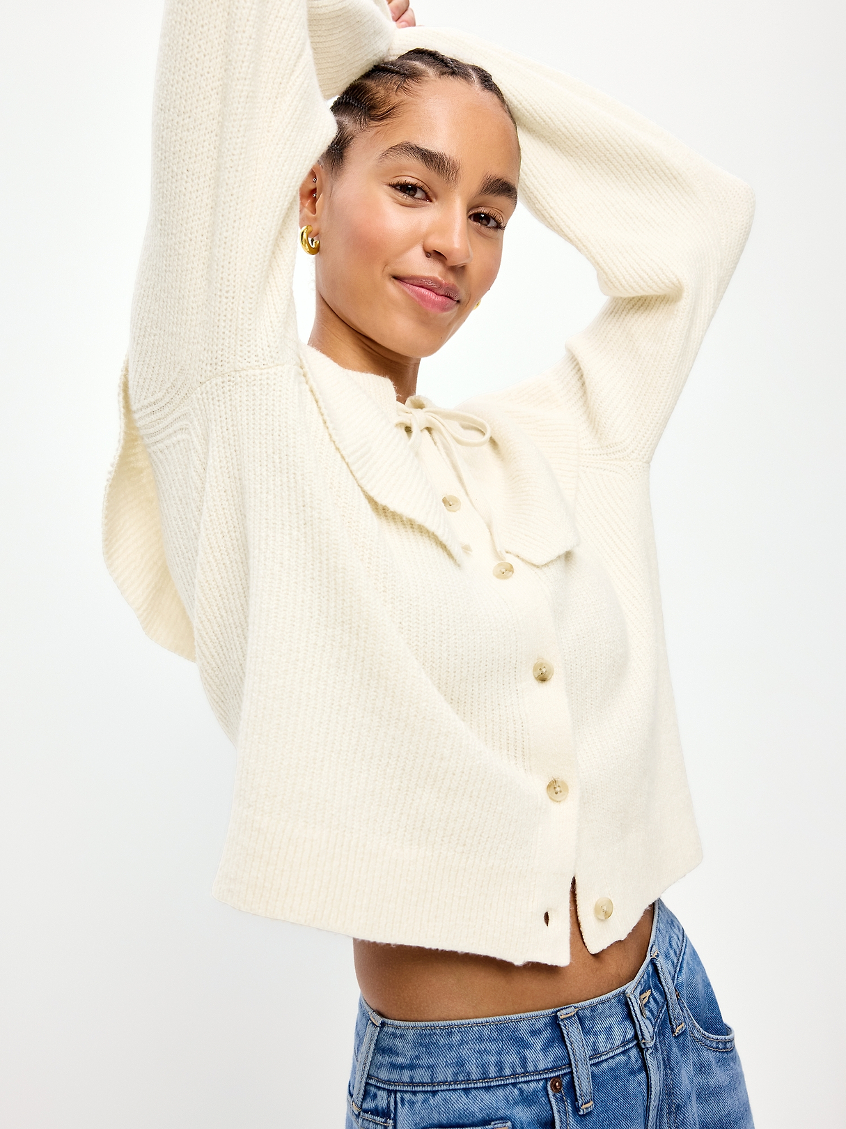 トップス Sixh. h.naoto Swallowtail long cardigan SoSoft Cape-Collar Cardigan Sweater | Old Navy