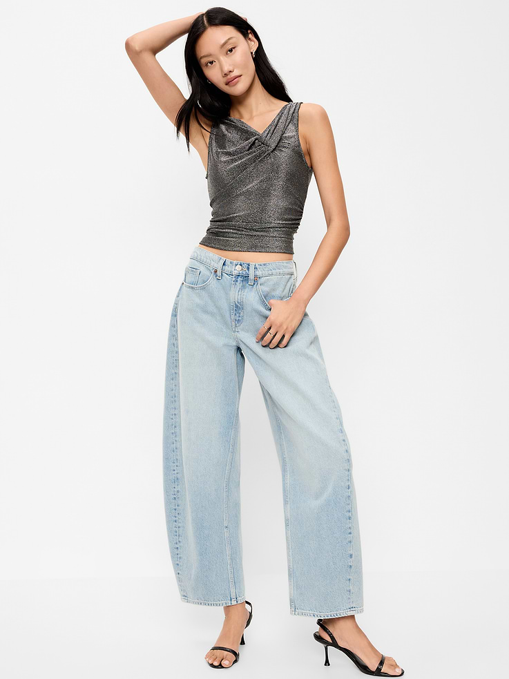 Image 3 of 5, Sleeveless Shimmer Twist-Front Top