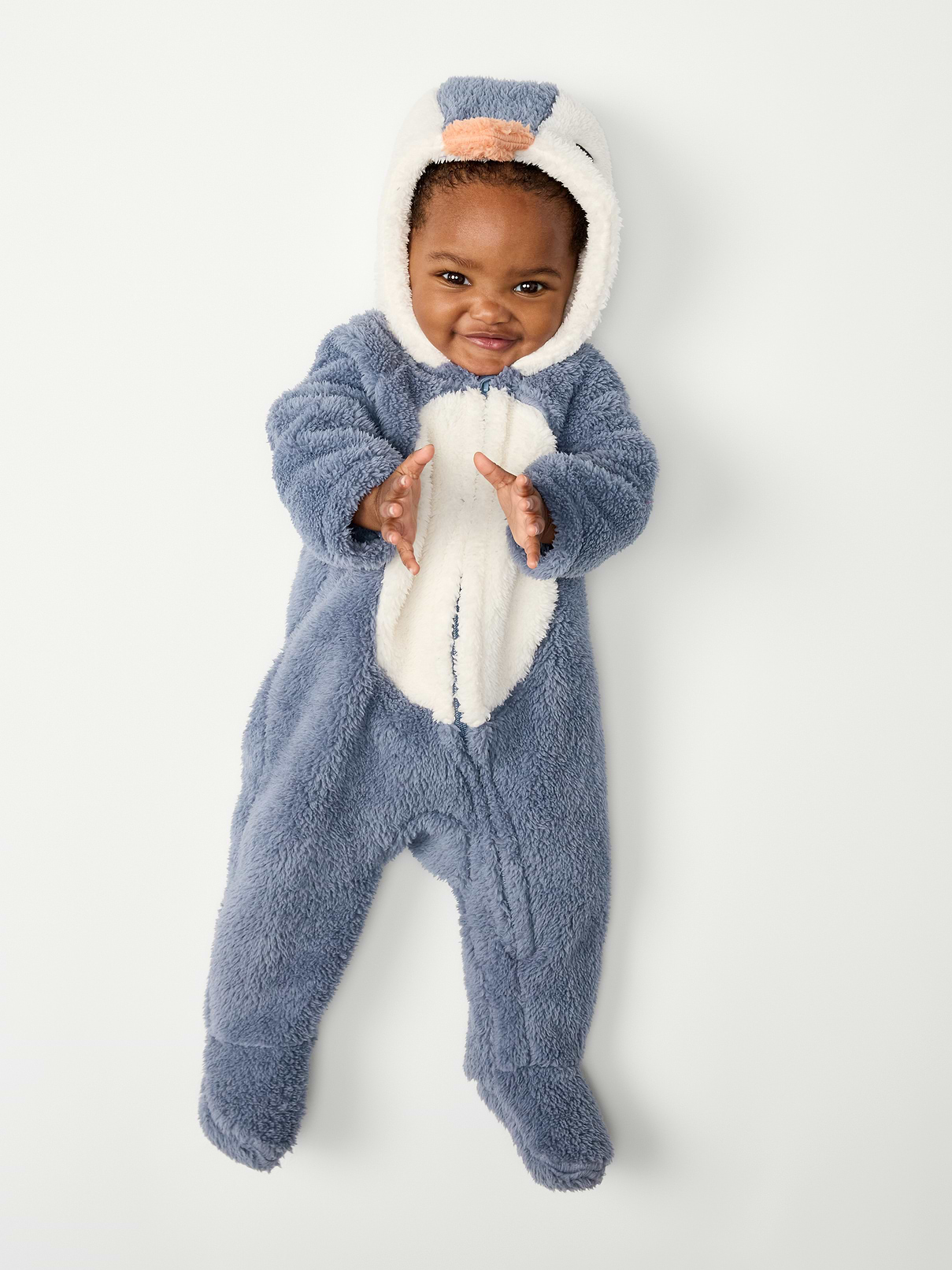 Critter Sherpa Hooded Footed One-Piece for Baby