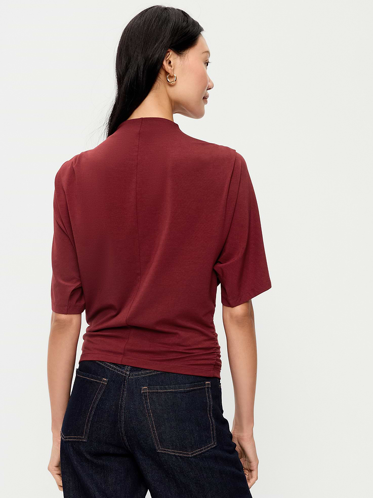 Image 2 of 7, Short-Sleeve Drapey Party Top