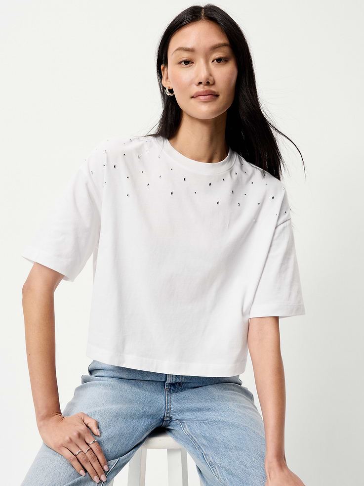 Image 3 of 7, Embellished EveryWear Crew-Neck T-Shirt