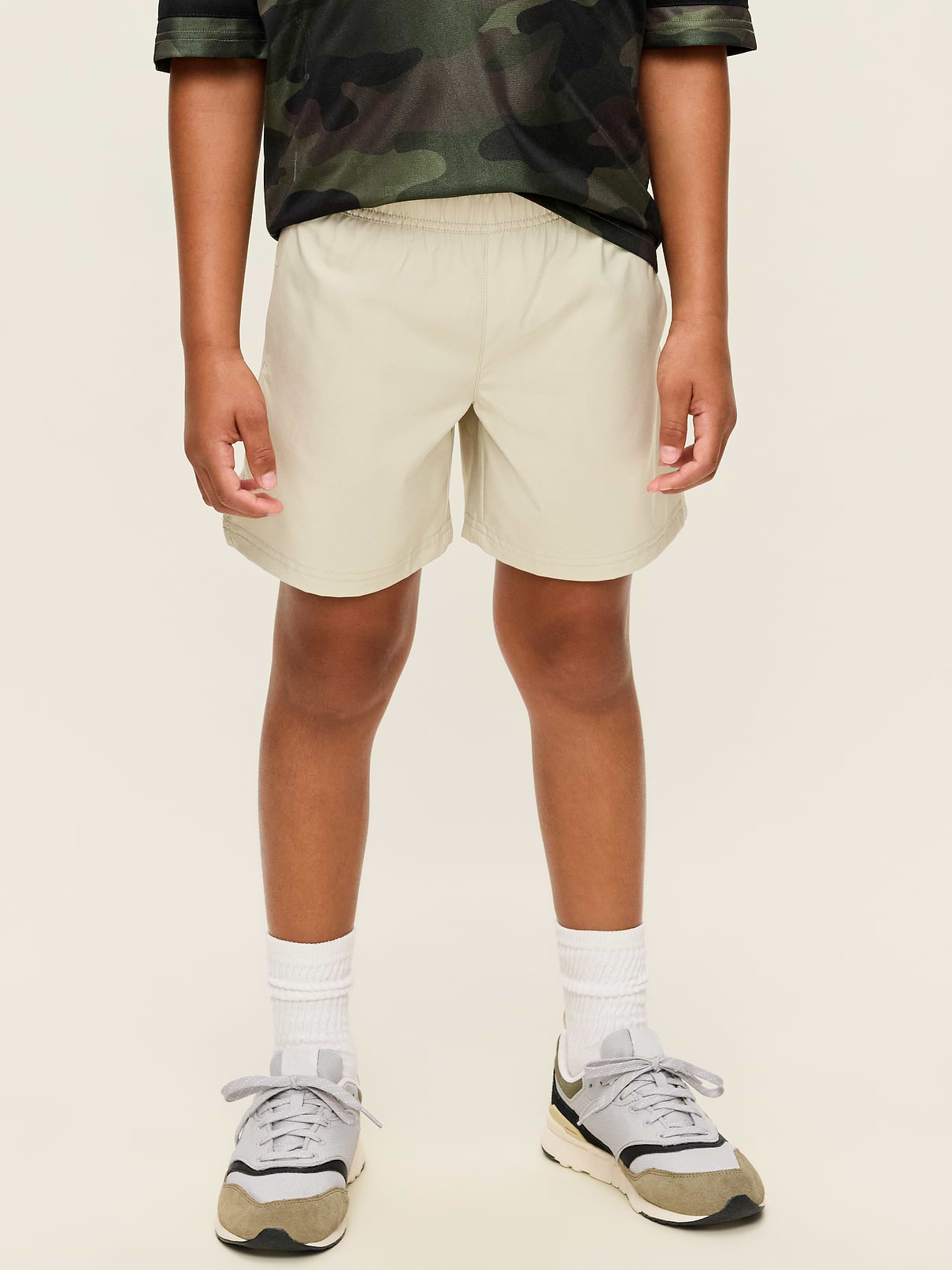 Image 1 of 4, elasticized waistband, interior drawstring, diagonal on-seam pockets, vented sides at hem, Product #695643