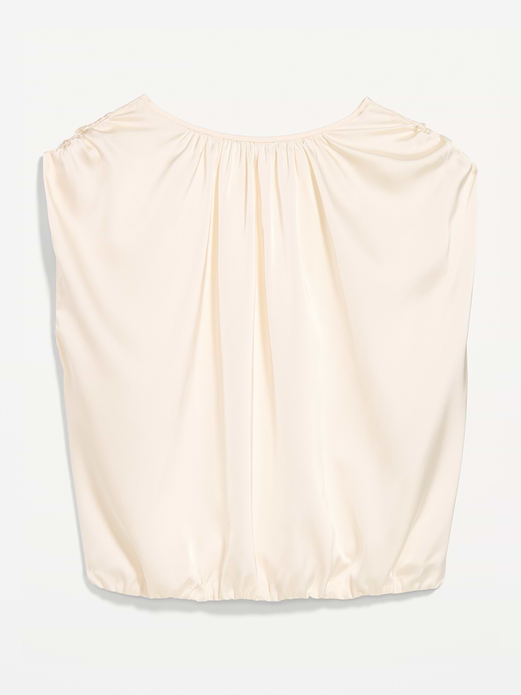 Image 9 of 9, Boatneck Drapey Bubble-Hem Top