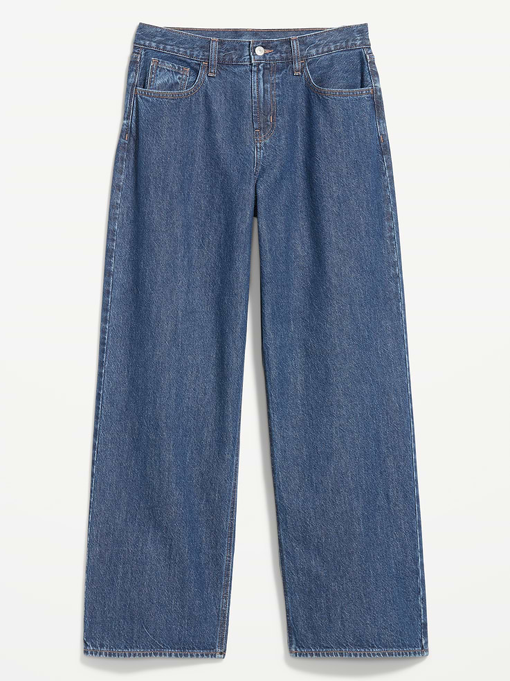 Image 8 of 9, Curvy Mid-Rise Wow Baggy Wide-Leg Jeans