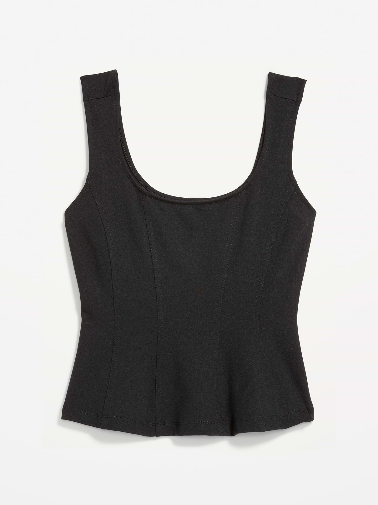 Image 2 of 2, Square-Neck Ponte Peplum Tank Top