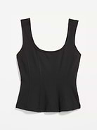 Image 2 of 2, Square-Neck Ponte Peplum Tank Top