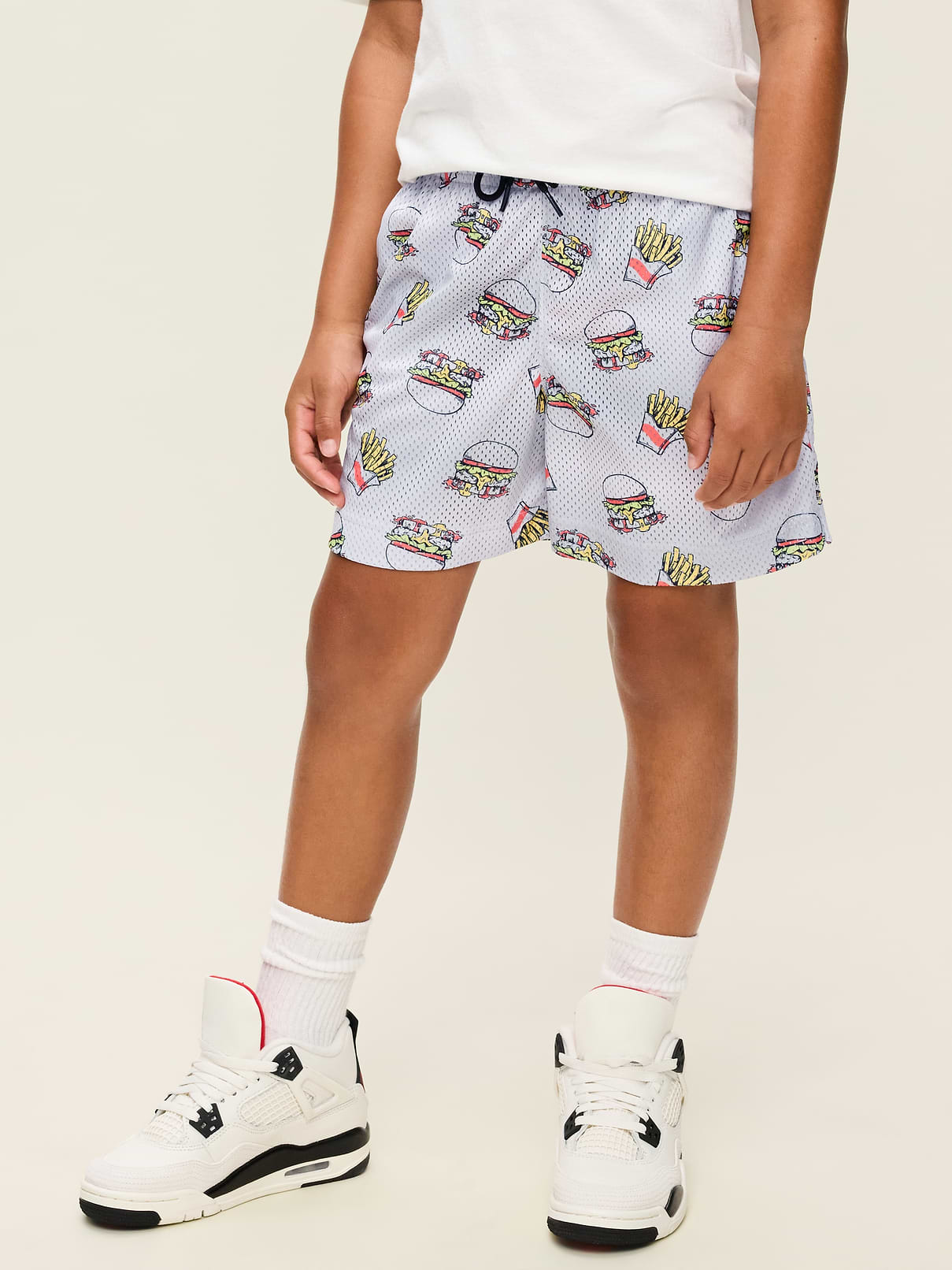 Image 1 of 3, elasticized waistband, adjustable drawstring, on-seam pockets, vented sides, all-over print, Product #898571