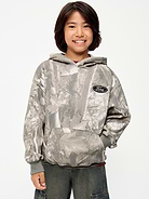 Image 1 of 1, built-in hood, long sleeves, drop shoulders, kangaroo pocket, licensed graphic at front and back, © 2026 Ford Motor Company, Product #906057