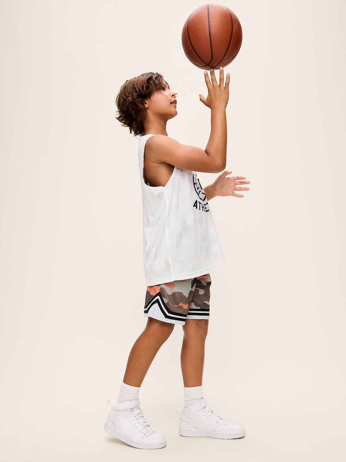 Image 3 of 4, Knee Length Mesh Basketball Shorts for Boys
