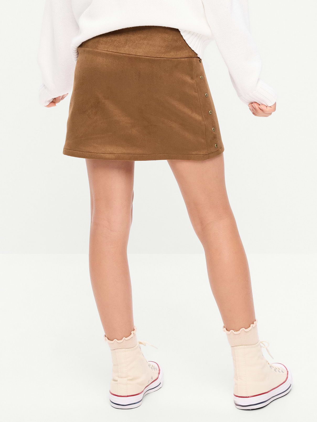 Image 2 of 3, Faux-Suede Studded Skirt for Girls