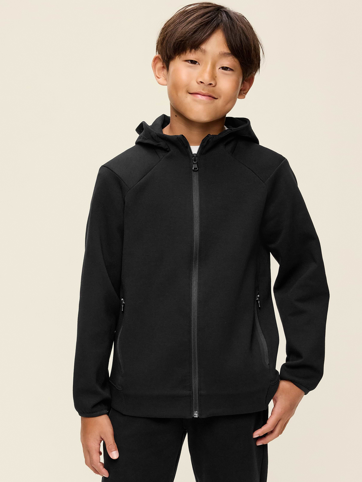 Image 1 of 2, built-in hood, long sleeves, diagonal zip pockets, full-length zipper, Product #907686