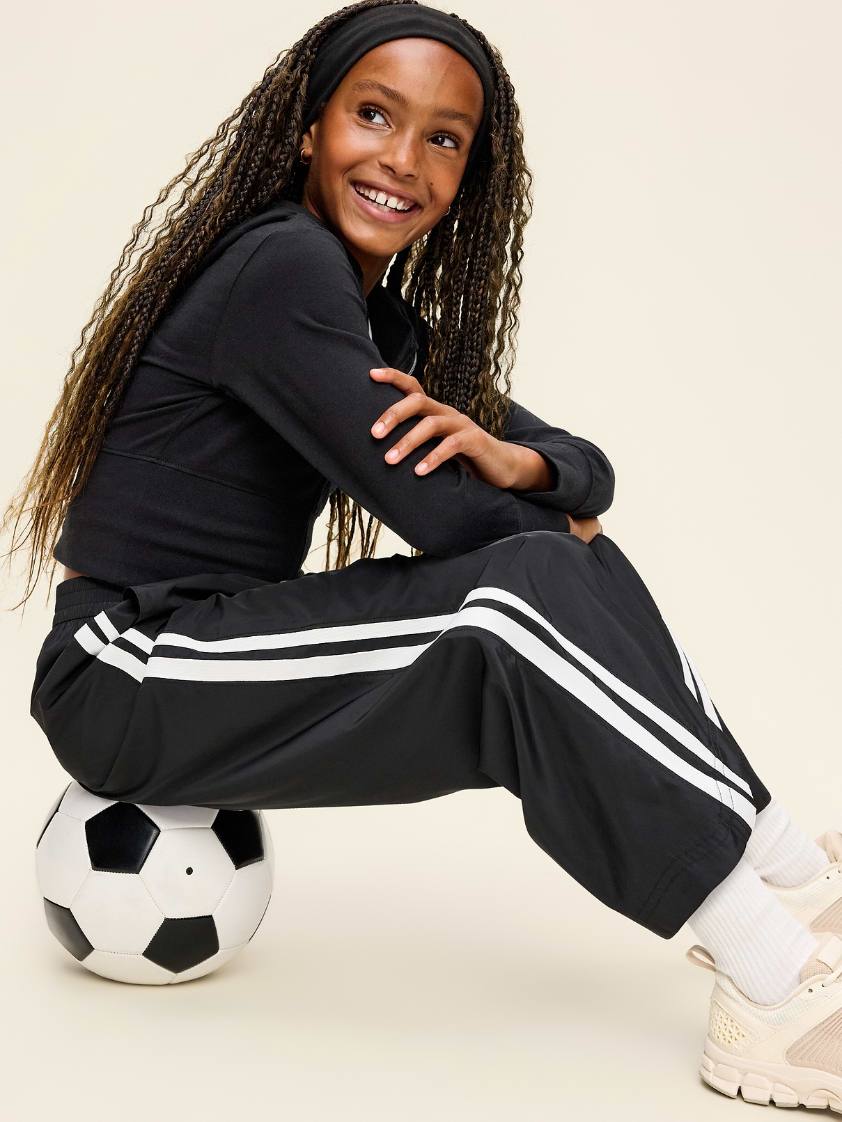 Image 4 de 4, Pantalon d’entraînement à taille haute et jambe large pour fille