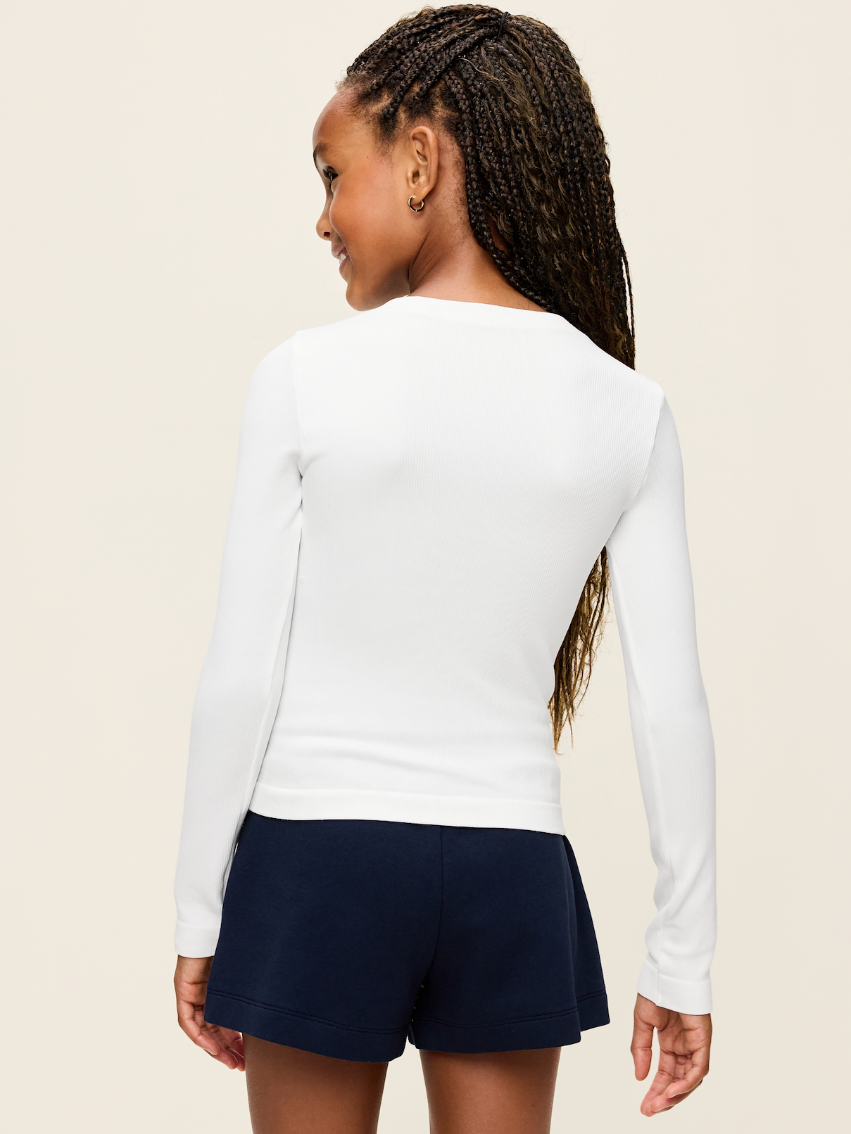 Image 2 de 4, Haut performance côtelé et ajusté sans coutures à manches longues pour fille