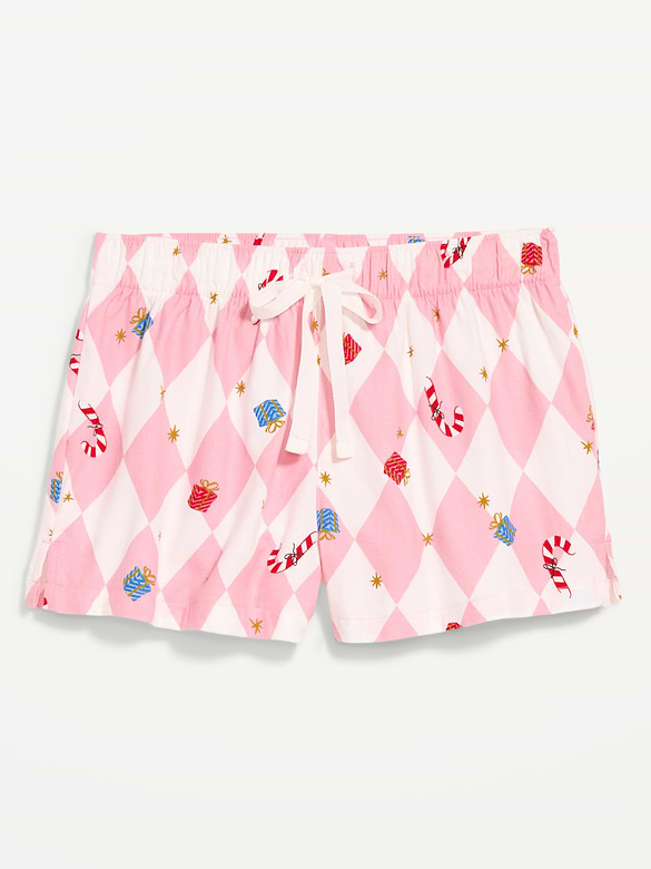 Flannel Boxer Pajama Shorts for Women