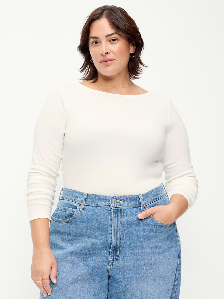 Image 7 of 8, Snug Long-Sleeve Boatneck T-Shirt