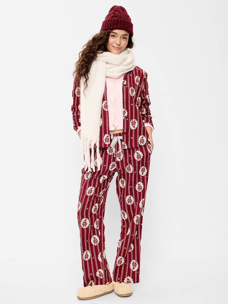 Image 1 of 7, Stay cozy all season long in our matching pajamas!, set includes pajama shirt and matching pants, spread collar, long sleeves, button-front, elastic-waist pajama pants, on-seam pockets, prints that match the fam, Product #908784