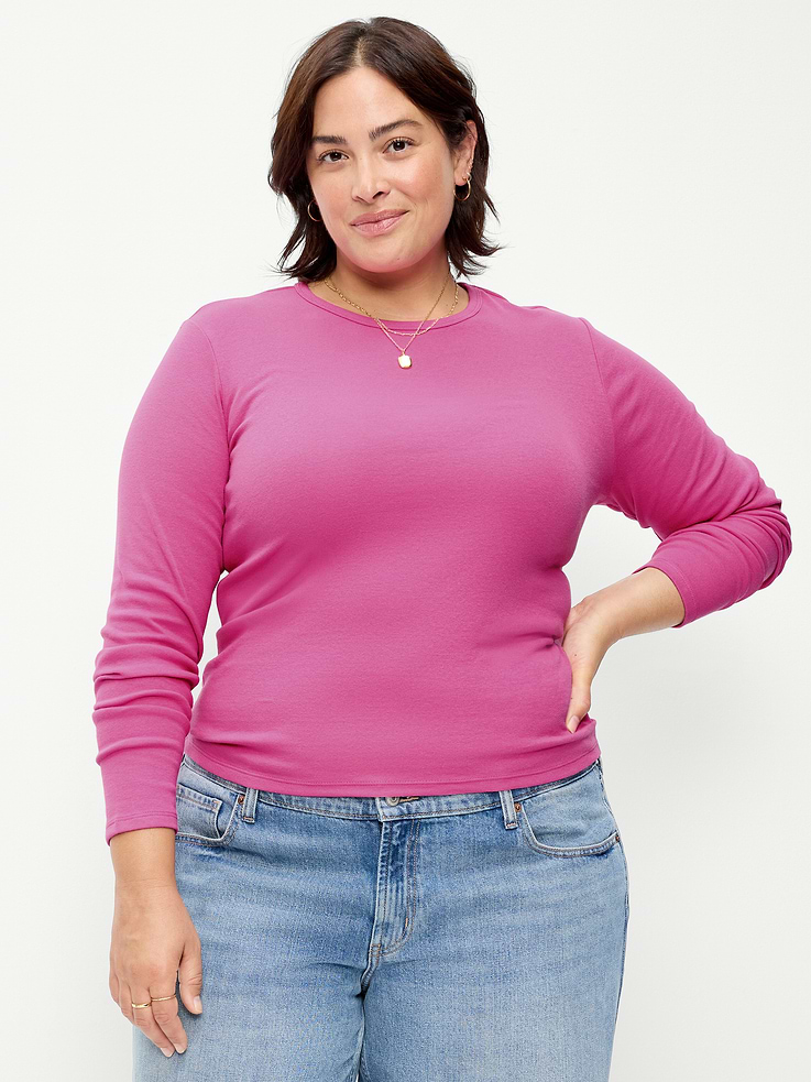 Image 7 of 8, Snug Crew-Neck Long Sleeve T-Shirt