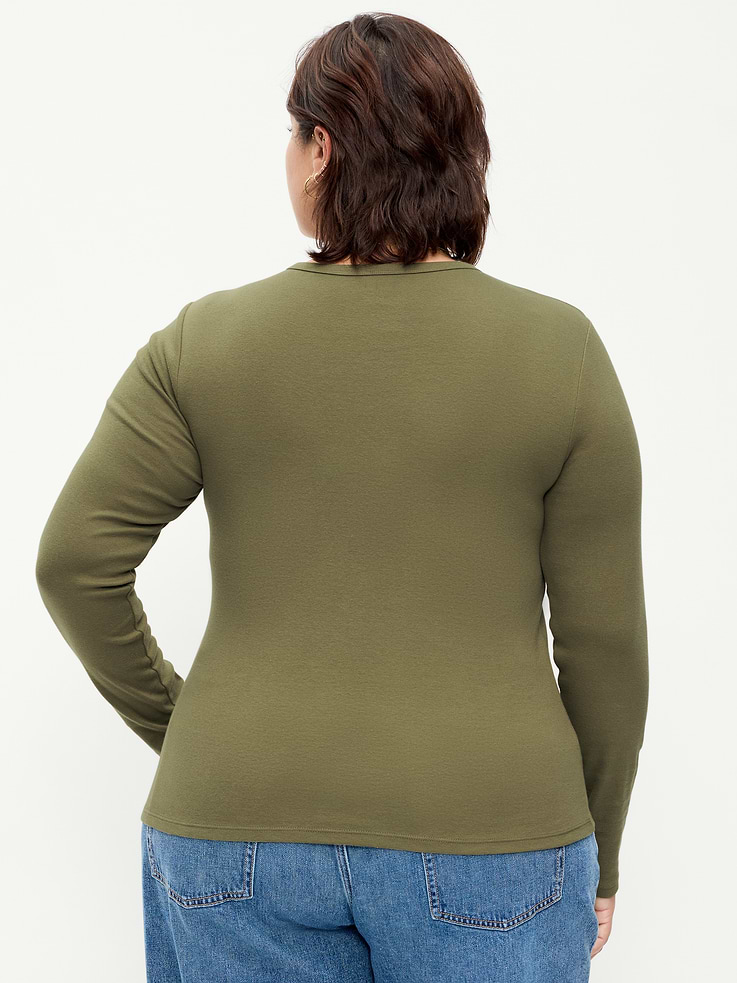 Image 8 of 8, Snug Crew-Neck Long Sleeve T-Shirt
