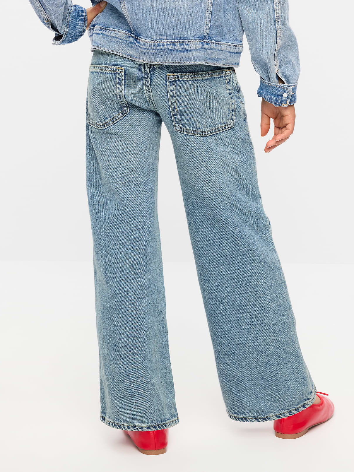 Image 2 de 4, Jean coupe généreuse à jambe large à taille basse pour fille